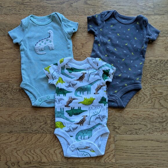 Carter's - 3-Pack Dinosaur Short Sleeve Bodysuits - Picture 1 of 16